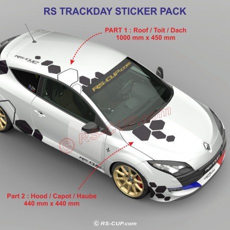 Hood and Roof Sticker RSS RENAULT SPORT RS-CUP decal for Twingo Clio Megane Captur