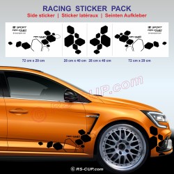 RS DESIGN Seitenstreifen Aufkleber für RENAULT MEGANE 2 RS