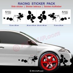 Kit 4 stickers RS DESIGN pour Renault MEGANE 2 RS