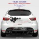 Diamanten Kofferraum Aufkleber RENAULT SPORT für Twingo Clio Megane Captur