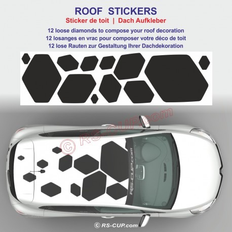 Roof Sticker decal RSi for Renault Twingo Clio Megane Captur