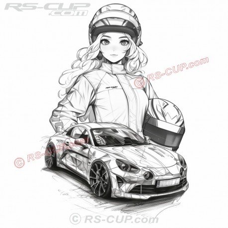 A110 MANGA Men Tshirt with ALPINE A110 design by Dulys