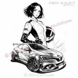 Manga Megane 4 RS wide body designer style Tshirt homme