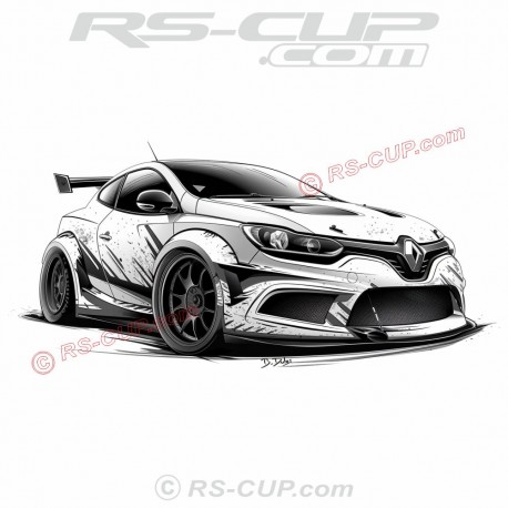 Megane 3 RS wide body designer style Tshirt homme