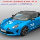 3 startnummer + Tricolor-Streifenaufkleber für Alpine A110 Motorhaube