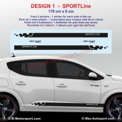 Satz von 2 SPORTLINE Seitenstreifen Aufbleber für Dacia Sandero und Stepway