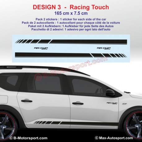 Satz von 2 SPORTLINE Seitenstreifen Aufbleber für Dacia Sandero und Stepway