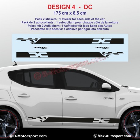 Set of 2 SPORTLINE side skirt sticker decal for Dacia Sandero and Stepway