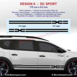 Set of 2 FUNNY FLAG side skirt sticker decal for Dacia Sandero and Stepway
