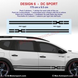 Satz von 2 FUNNY FLAG Seitenstreifen Aufbleber für Dacia Sandero und Stepway
