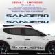 Set of 2 FUNNY FLAG side skirt sticker decal for Dacia Sandero and Stepway