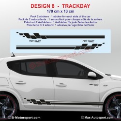 Lot de 2 sticker bandes latérales TRACKDAY pour Dacia Sandero et Stepway