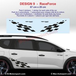 Set of 2 TRACKDAY side skirt sticker decal for Dacia Sandero and Stepway
