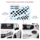 Autocollant pour Duster Sandero Spring damier de course pour le capot et le coffre arrière