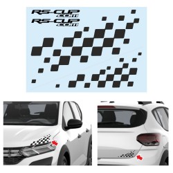 Chequered flag for Duster Sandero Spring sticker decal for bonnet and rear trunk