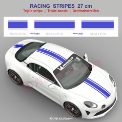 Triple stripe wide 27 cm sticker decal  for ALPINE A110 A110S PURE LEGEND