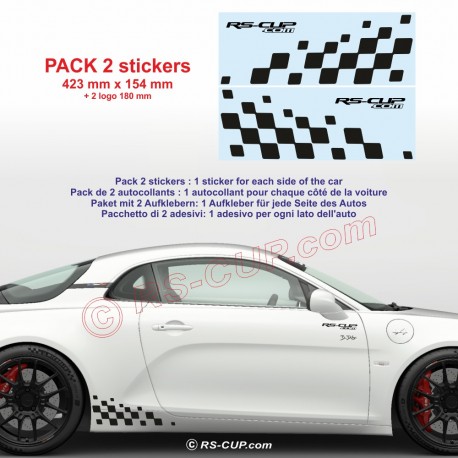 2 Racing chequered flag sticker decal for ALPINE A110