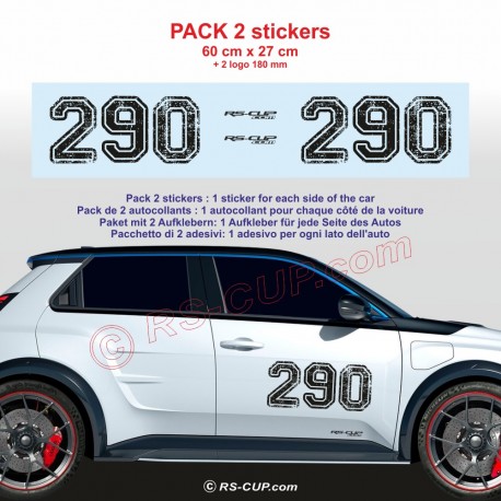 2 autocollants numéro 290 pour Alpine A290