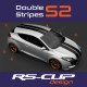 Double stripe TYPE S2 for RENAULT Twingo Clio Megane