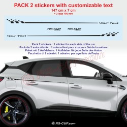 Kit 2 stickers damier personnalisable pour Renault CAPTUR