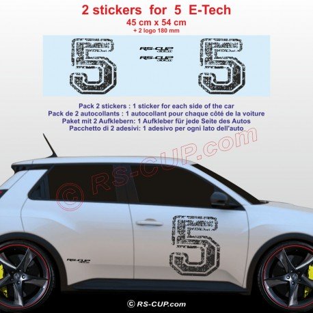RS-ULTIME Seitenstreifen Aufkleber für RENAULT CAPTUR CLIO 5 E-TECH MEGANE