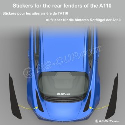 2 stickers pour ALPINE A110 damiers latéraux Racing 42 cm