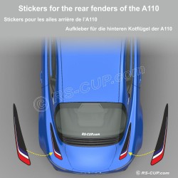 2 stickers pour ailes arrières ALPINE A110 - Design 3