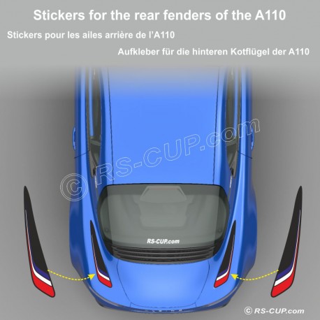 2 stickers pour ailes arrières ALPINE A110 - Design 3