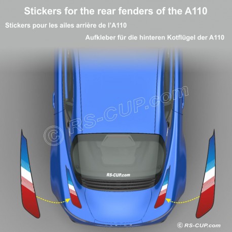 2 stickers pour ailes arrières ALPINE A110 - Design 4