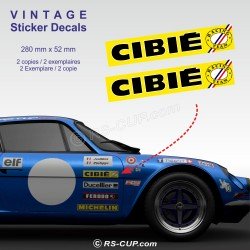 Lot de 2 stickers Cibié 28 cm pour ALPINE RENAULT et Renault Gordini