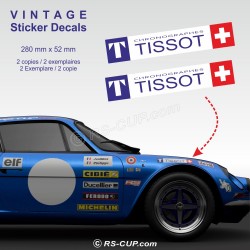 2 sticker decals TISSOT 28 cm for ALPINE RENAULT