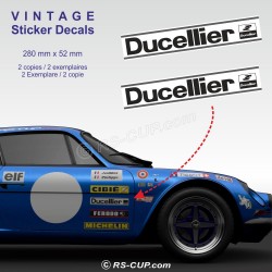 2 sticker decals DUCELLIER 28 cm for ALPINE RENAULT