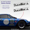 Lot de 2 stickers DUCELLIER 28 cm pour ALPINE RENAULT et Renault Gordini