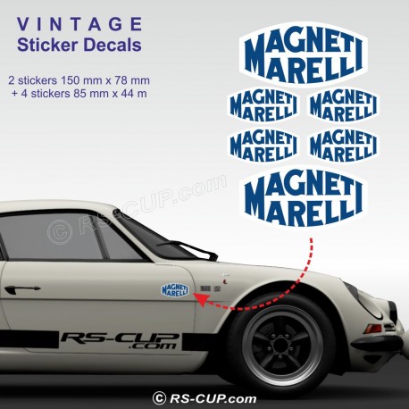 MAGNETI MARELLI design 2 - Lot de 6 stickers pour Alpine Renault et Renault Gordini