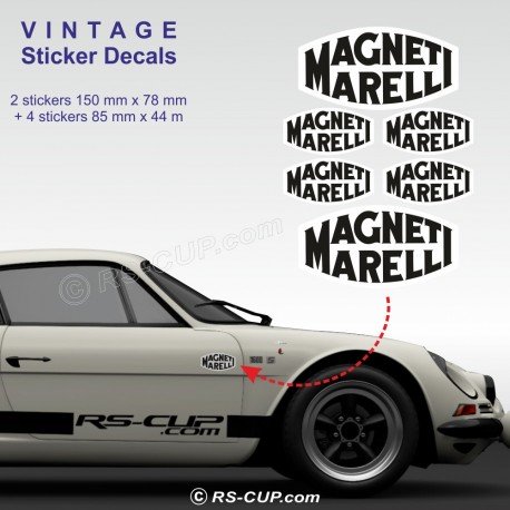 MAGNETI MARELLI design 3 - 6 vintage Aufkleber für Alpine Renault und Renault Gordini