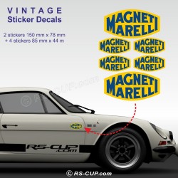 MAGNETI MARELLI design 4 - Pack of 6 sticker decals for Alpine Renault and Renault Gordini