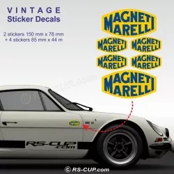 MAGNETI MARELLI design 4 - Lot de 6 stickers pour Alpine Renault et Renault Gordini