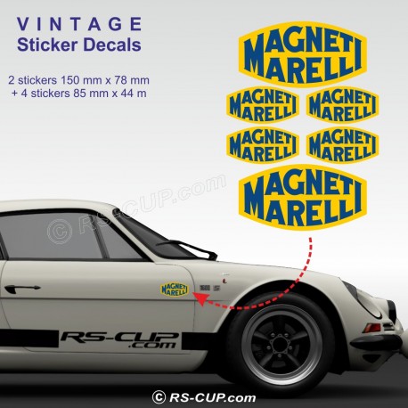 MAGNETI MARELLI design 4 - 6 vintage Aufkleber für Alpine Renault und Renault Gordini