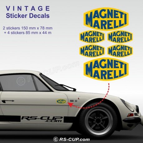 MAGNETI MARELLI design 4 - Lot de 6 stickers pour Alpine Renault et Renault Gordini