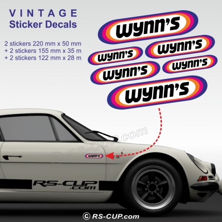 WYNN'S - Pack of 6 sticker decals for Alpine Renault and Renault Gordini