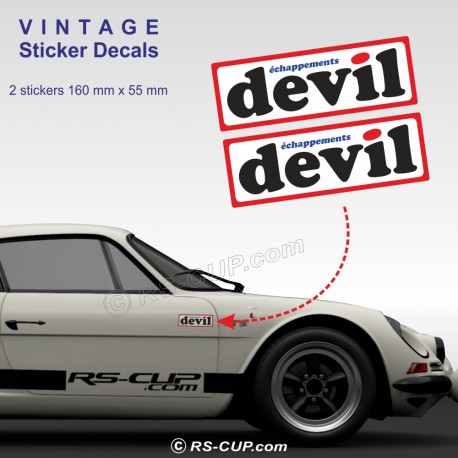 Lot de 2 stickers DEVIL 16 cm pour ALPINE RENAULT et Renault Gordini