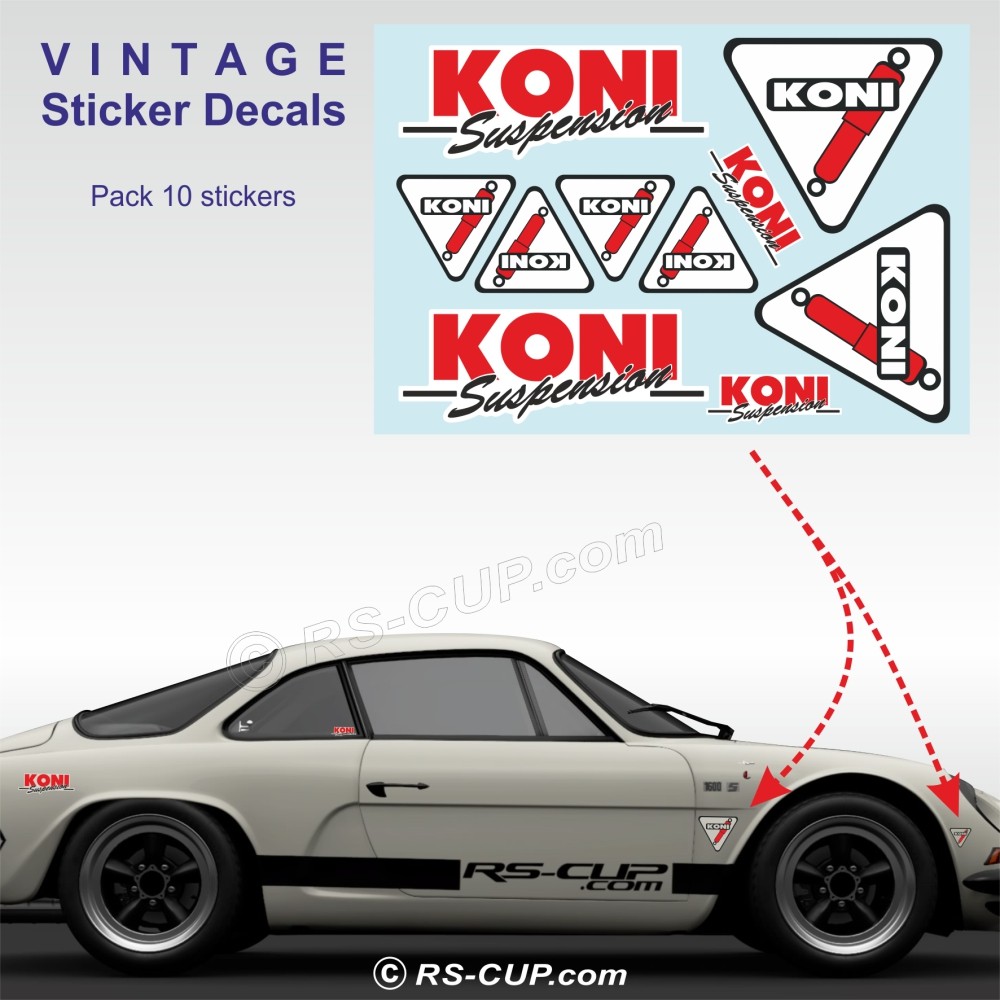 cut-it folientechnik & design MG653 / 6X Youngtimer Sticker je 6,5cm Kult Aufkleber Oldtimer Auto Rennsport Racing Dekor V8 Motorsport + Extra Sticker