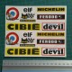 Set of Vintage sticker decal for helmet ALPINE RENAULT