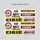 Set of Vintage sticker decal for helmet ALPINE RENAULT