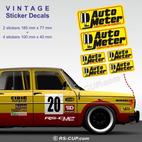 AUTO METER - Pack of 6 sticker decals for Alpine Renault and Renault Gordini