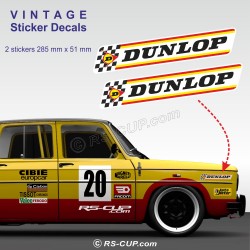 DUNLOP - Lot de 2 stickers Vintage pour ALPINE RENAULT et Renault Gordini