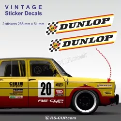 DUNLOP - Lot de 2 stickers Vintage pour ALPINE RENAULT et Renault Gordini