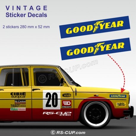 GOOD YEAR - 2 vintage sticker decals for ALPINE RENAULT