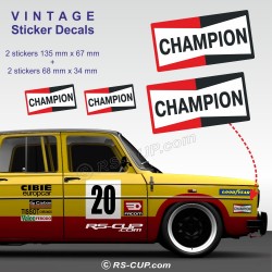 CHAMPION - Lot de 4 stickers Vintage pour ALPINE RENAULT et Renault Gordini