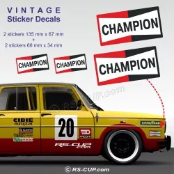 CHAMPION - Lot de 4 stickers Vintage pour ALPINE RENAULT et Renault Gordini